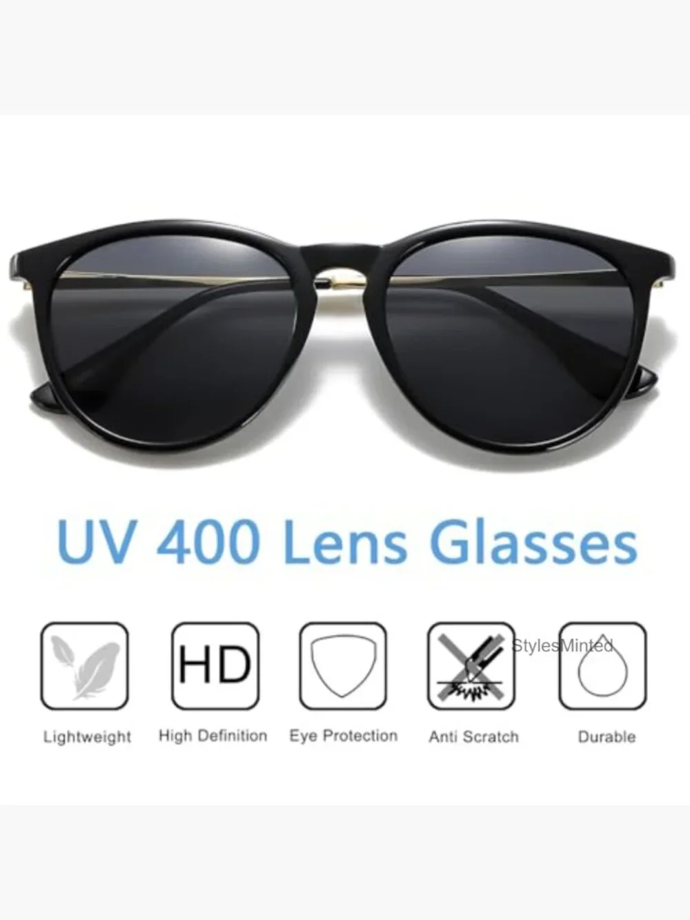 Vintage Round Polarized Sunglasses UV400 Protection Lightweight Unisex